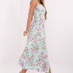 Robe Dete Fleurie Bleue Midi Bleu Taille Unique