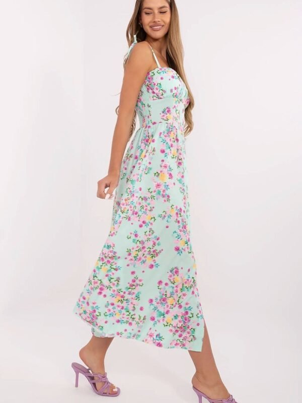 Robe Dete Fleurie Bleue Midi Bleu Taille Unique
