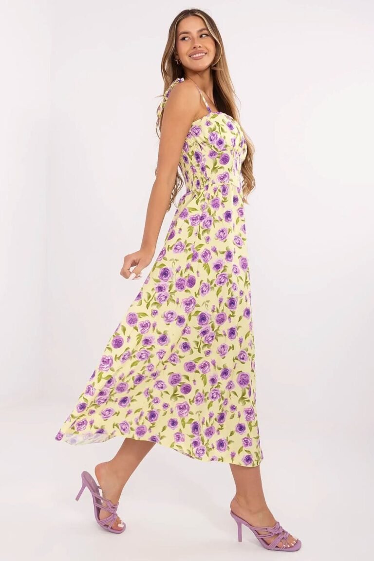 Robe Dete Fleurie Boutonnee A Bretelles