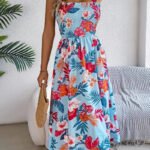 Robe Dete Fleurie Midi A Bretelles