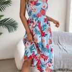 Robe Dete Fleurie Midi A Bretelles 7