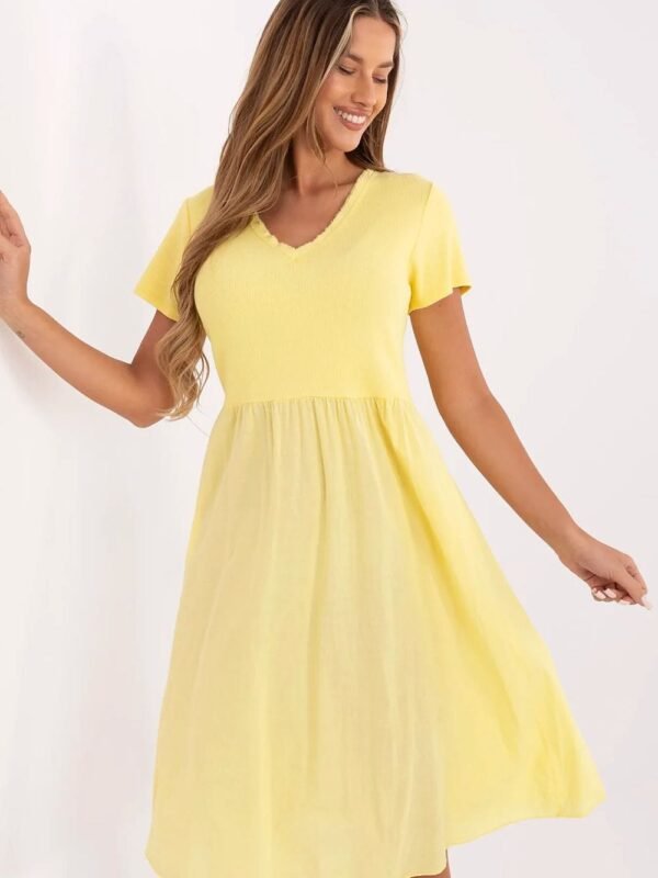 Robe Dete Jaune Courte Manches Courtes Jaune Taille Unique