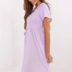 Robe Dete Lilas Casual Manches Courtes 2