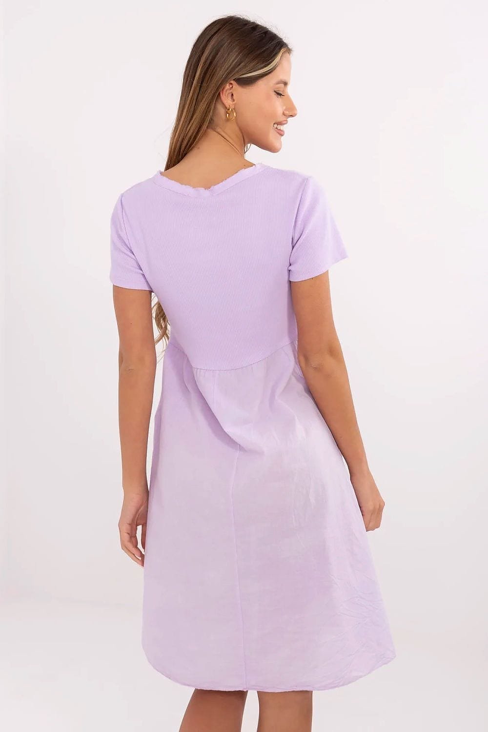 Robe Dete Lilas Casual Manches Courtes