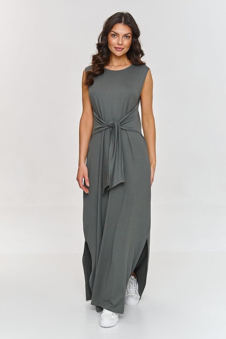 Robe Dete Longue Casual Sans Manches Gris 36