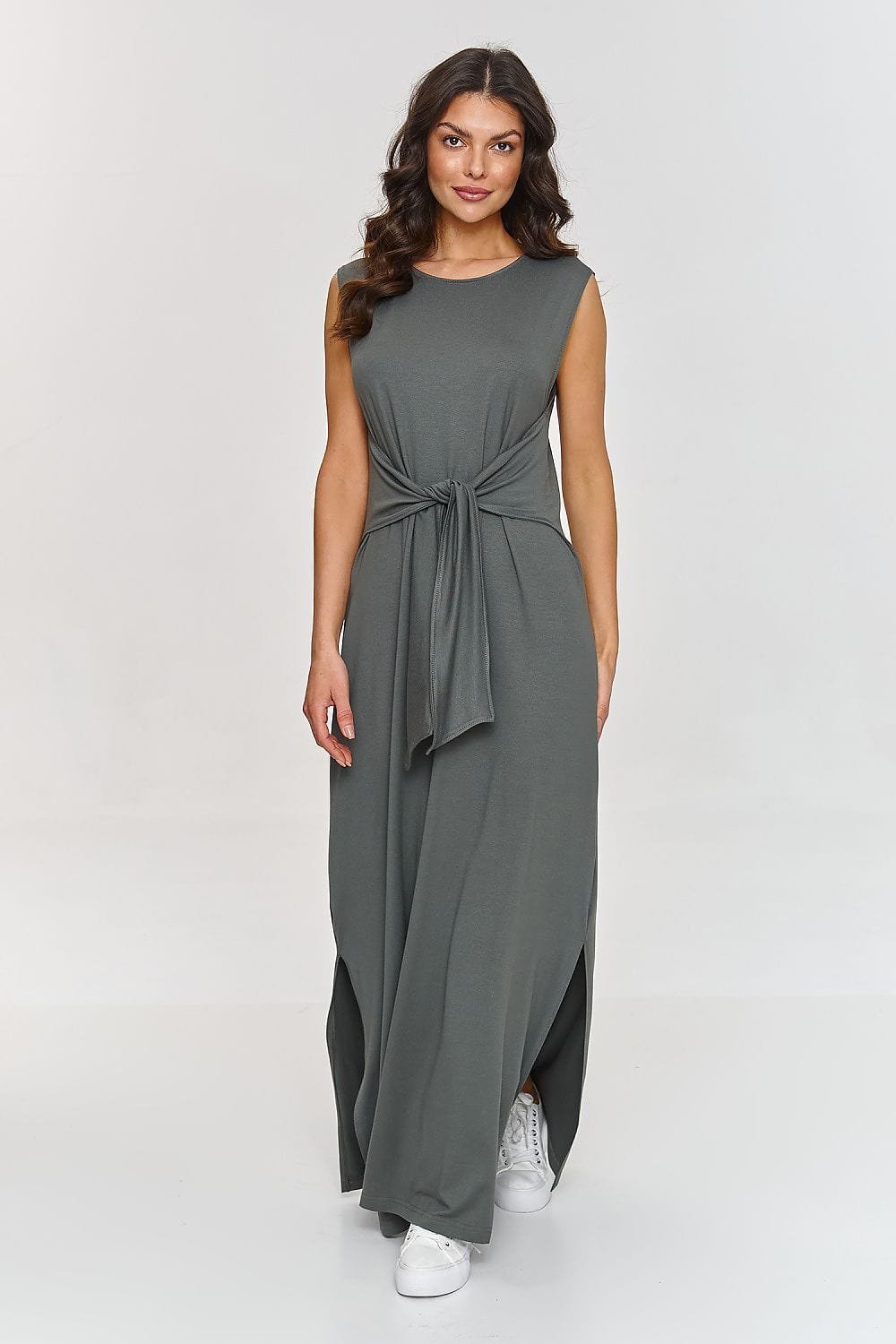 Robe Dete Longue Casual Sans Manches Gris 36
