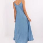 Robe Dete Longue Fluide Bleue 2