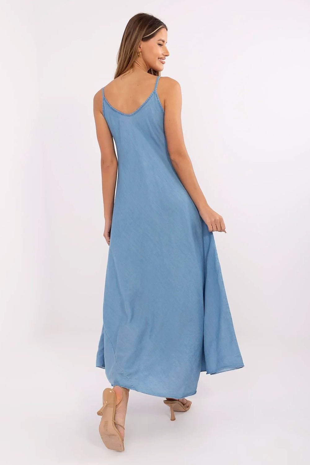 Robe Dete Longue Fluide Bleue 2