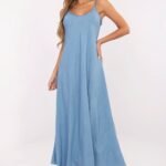 Robe Dete Longue Fluide Bleue Bleu Taille Unique