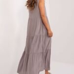 Robe Dete Longue Grise Drappee 2