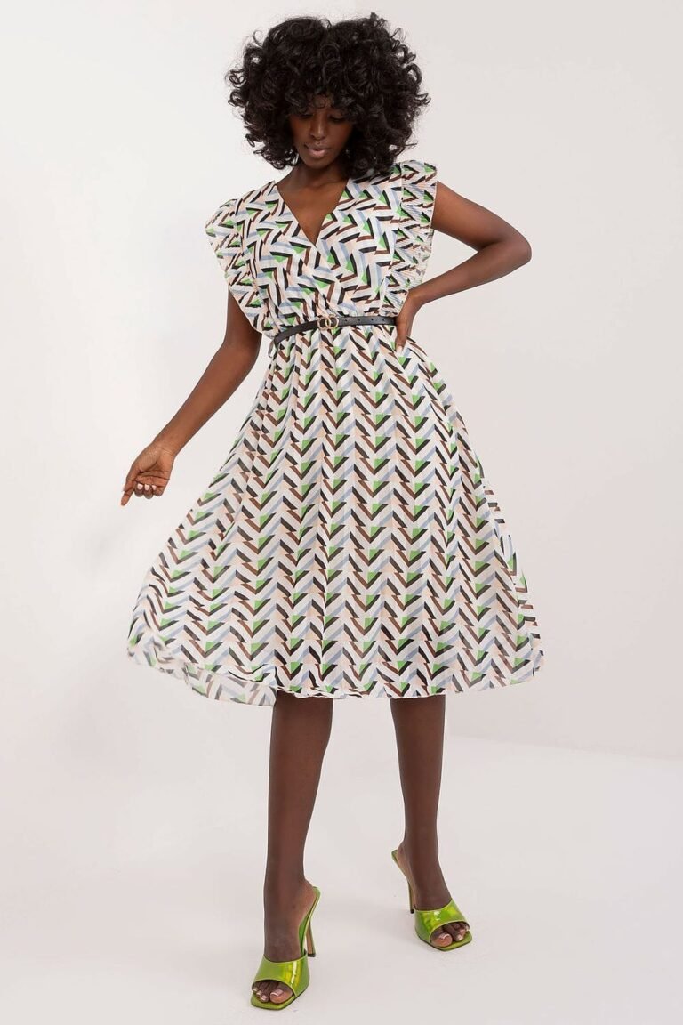 Robe Dete Motif Geometrique Fluide Multicoloris Taille Unique