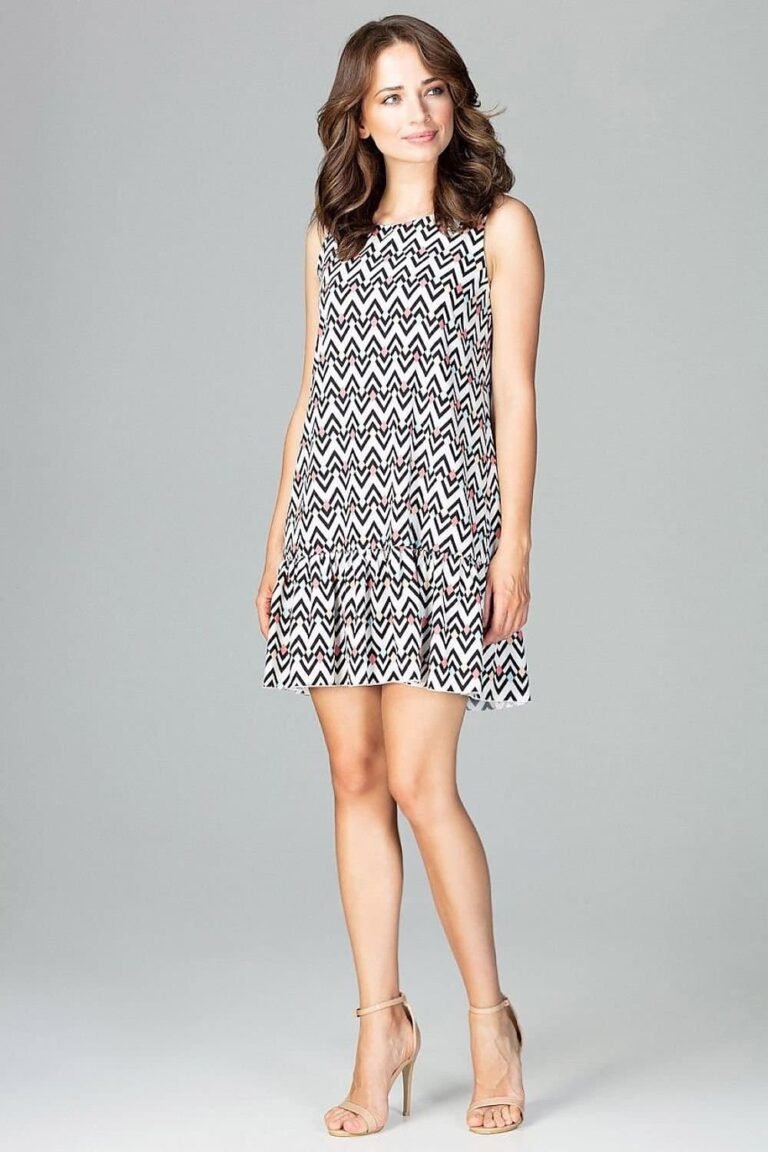 Robe Dete Motif Zigzag Casual Courte