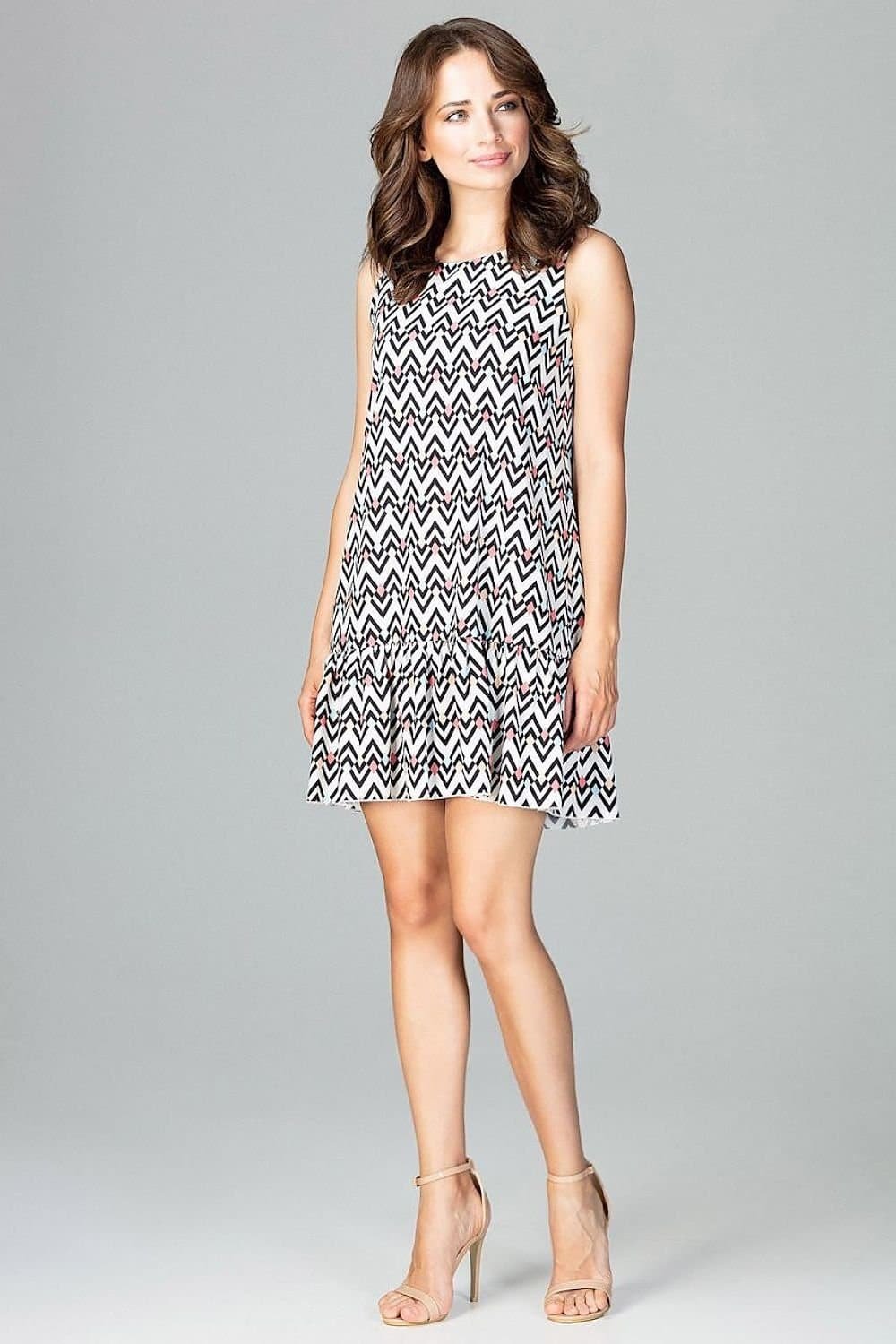 Robe Dete Motif Zigzag Casual Courte