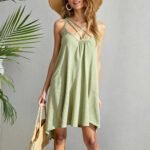 Robe Dete Verte Ample Courte Vert S