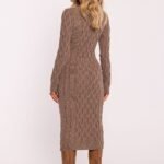 Robe Dhiver Midi A Motif Tricote Geometrique 2