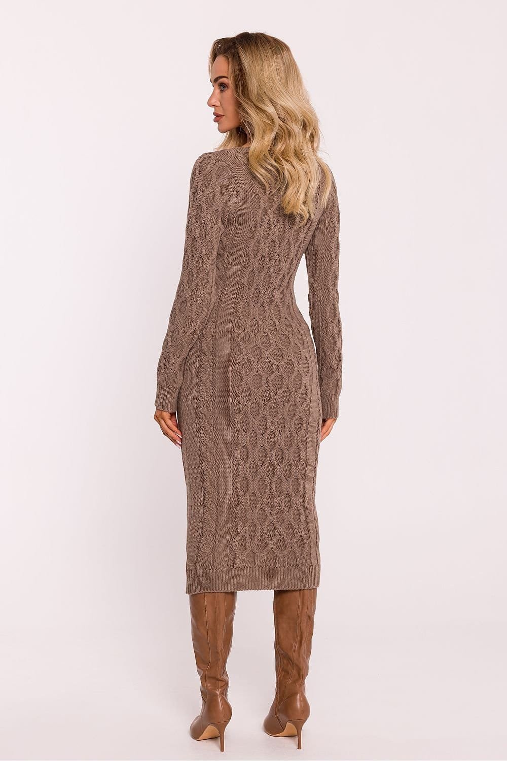Robe Dhiver Midi A Motif Tricote Geometrique 2