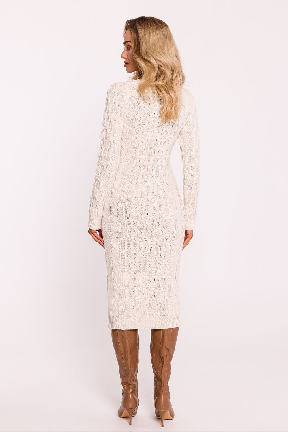 Robe Dhiver Midi A Motif Tricote Geometrique 6