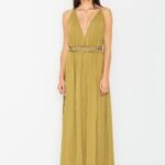 Robe Empire Longue Jaune Moutarde S