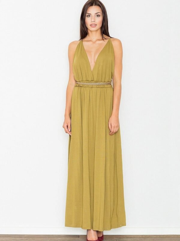 Robe Empire Longue Jaune Moutarde S