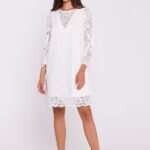Robe En Dentelle Manches Longues Blanc S