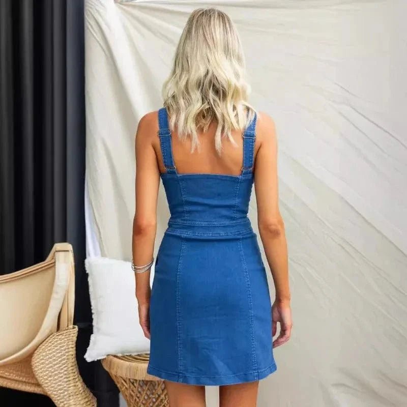 Robe En Jean Courte Zip A Lavant 2
