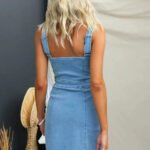 Robe En Jean Courte Zip A Lavant 5