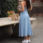 Robe En Jean Dete Midi Casual 3