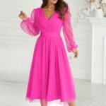 Robe En Tulle Midi Manches Longues 2