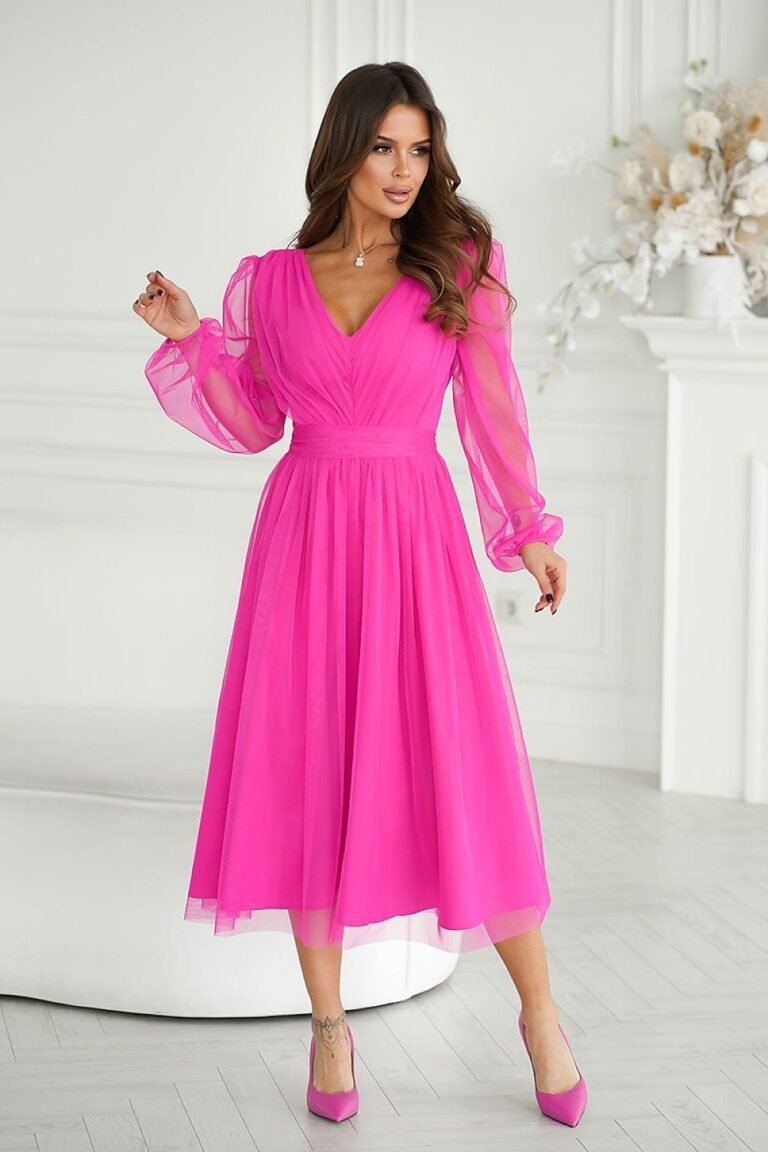 Robe En Tulle Midi Manches Longues 2