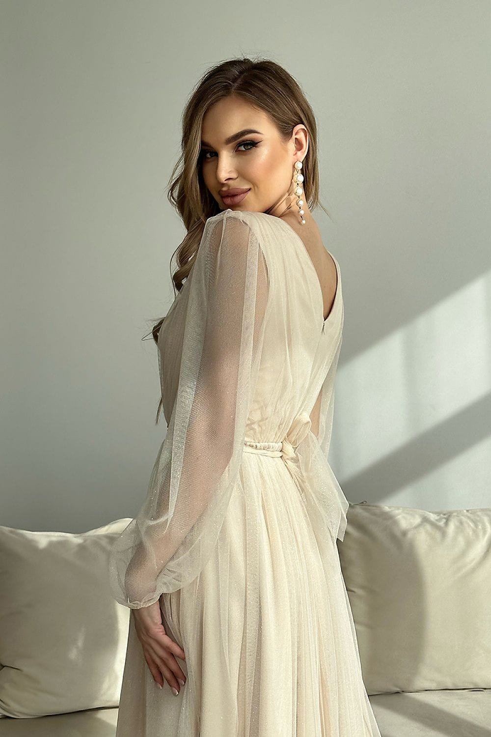 Robe En Tulle Midi Manches Longues 4