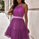 Robe En Tulle Violette Courte Violet 34
