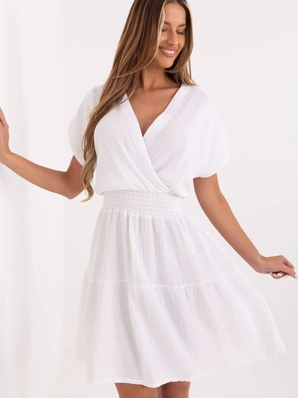 Robe Ete Blanche Courte En Gaze De Coton Blanc Taille Unique