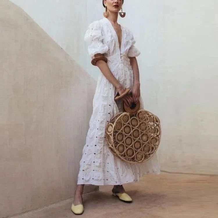 Robe Ete Blanche Fluide Boho 2