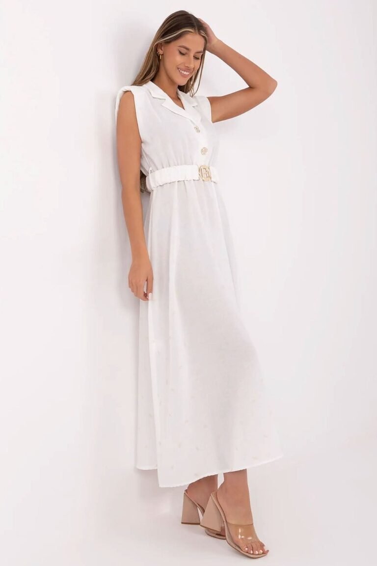 Robe Ete Blanche Longue Col Chemise 2