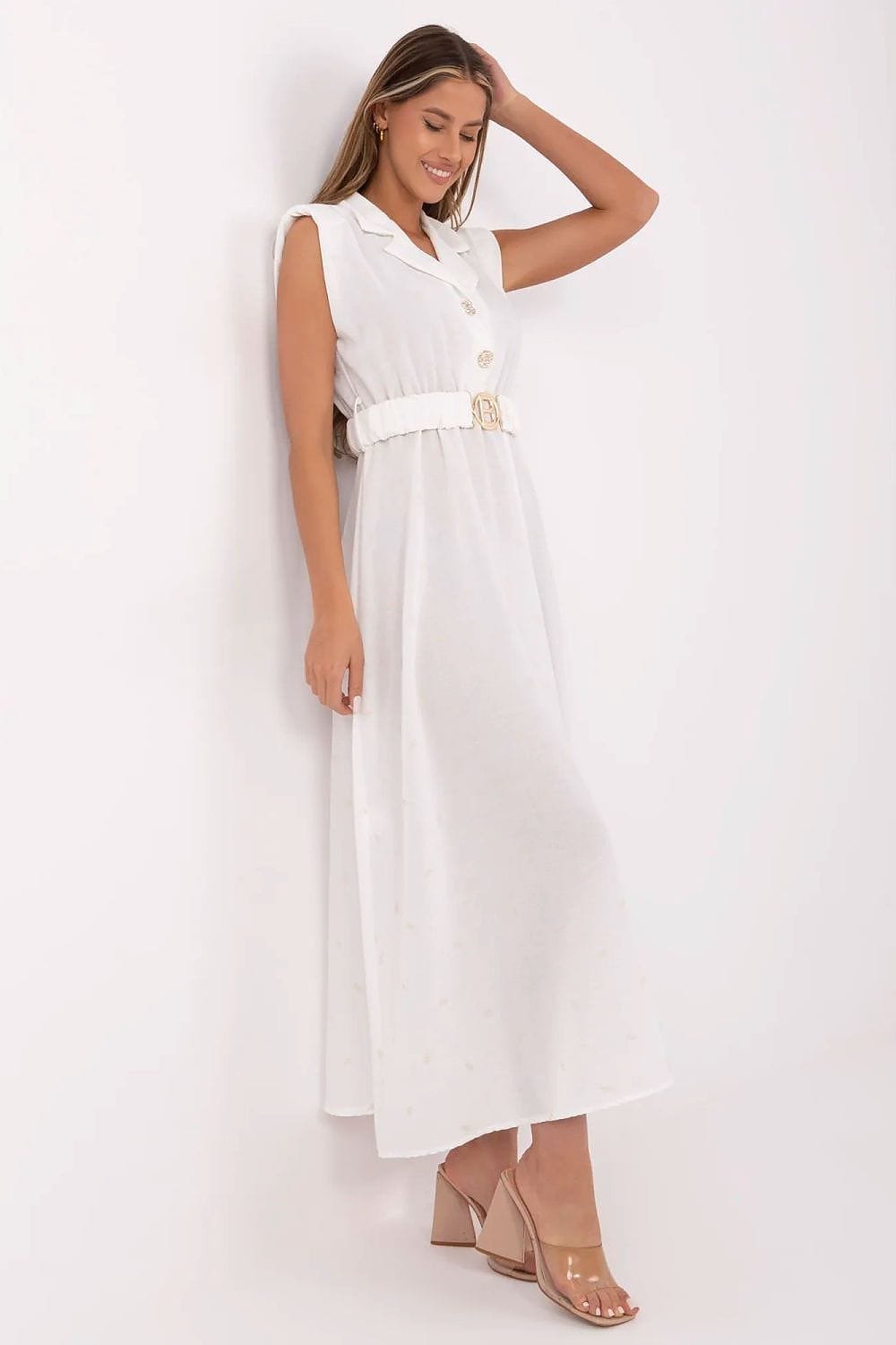 Robe Ete Blanche Longue Col Chemise 2