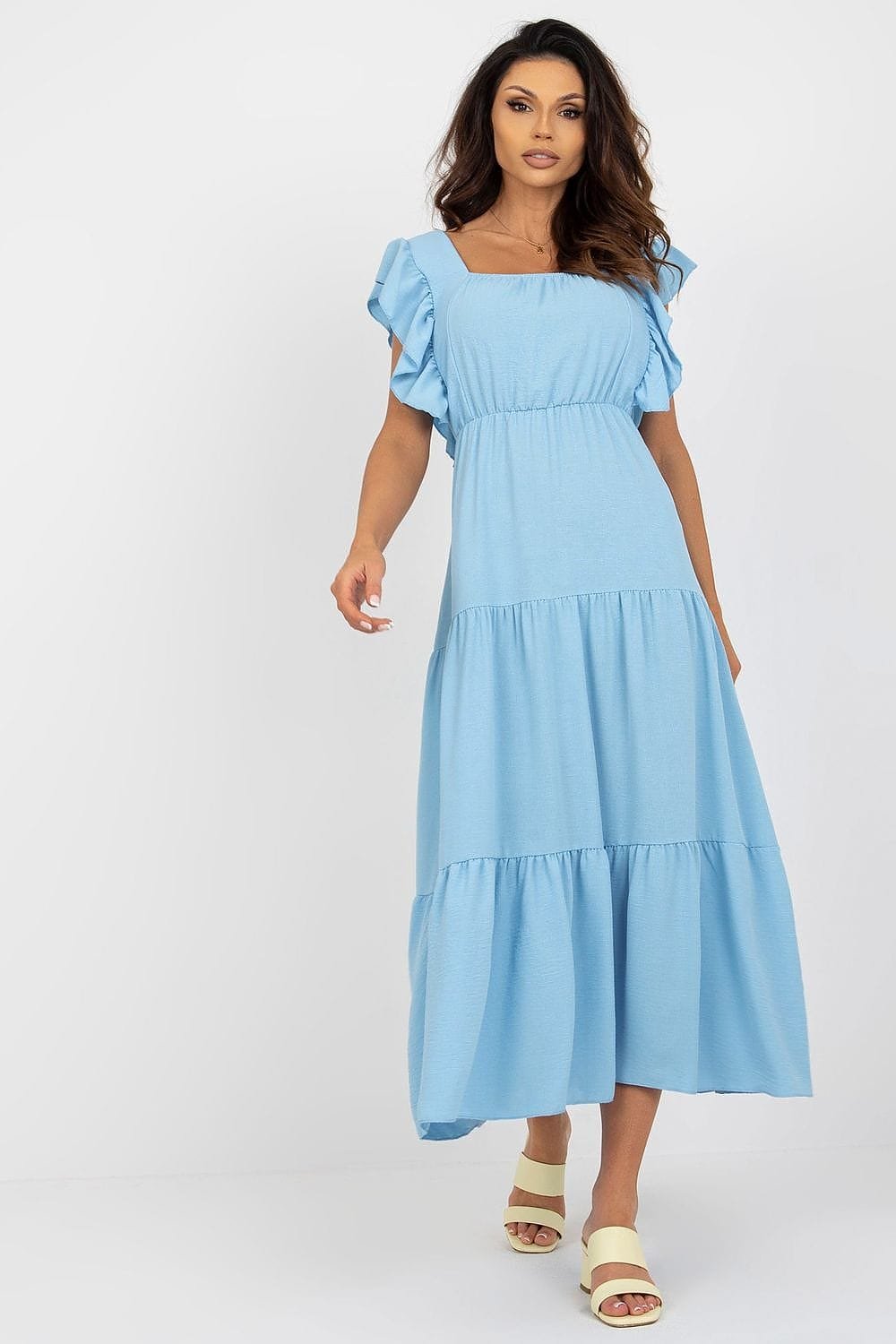 Robe Ete Boheme Champetre Longue Bleu Taille Unique