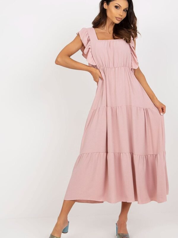 Robe Ete Boheme Champetre Longue Rose Poudre Taille Unique