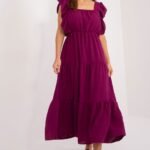 Robe Ete Boheme Champetre Longue Violet Taille Unique