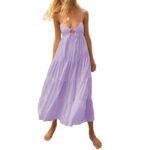 Robe Ete Boheme Dos Nu Longue Decolletee Lilas S