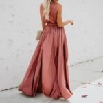 Robe Ete Boheme Fendue Decolletee