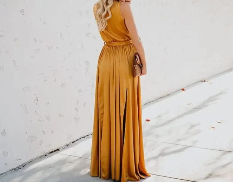 Robe Ete Boheme Fendue Decolletee 2
