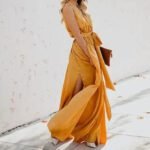 Robe Ete Boheme Fendue Decolletee 3