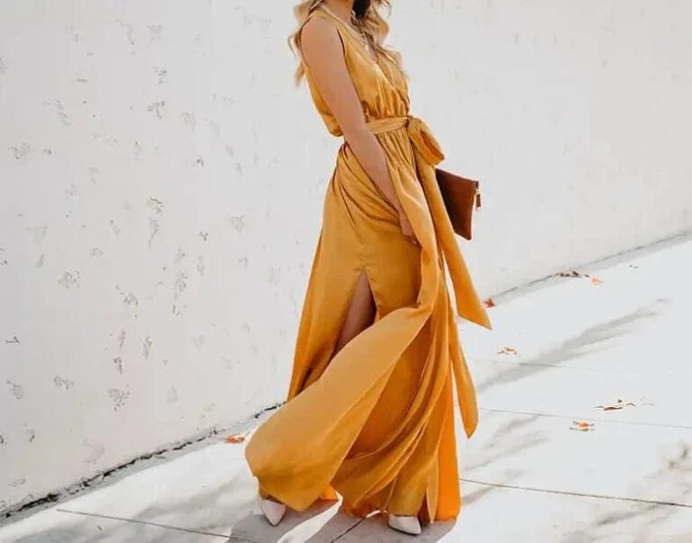 Robe Ete Boheme Fendue Decolletee 3