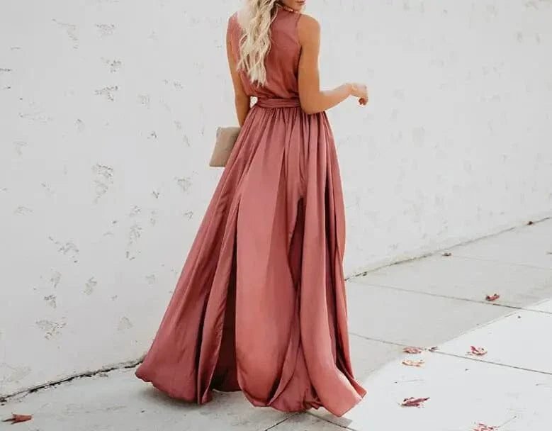 Robe Ete Boheme Fendue Decolletee