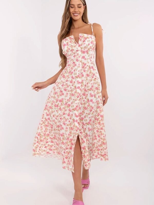 Robe Ete Boheme Fleurie Fendue Multicouleur Taille Unique