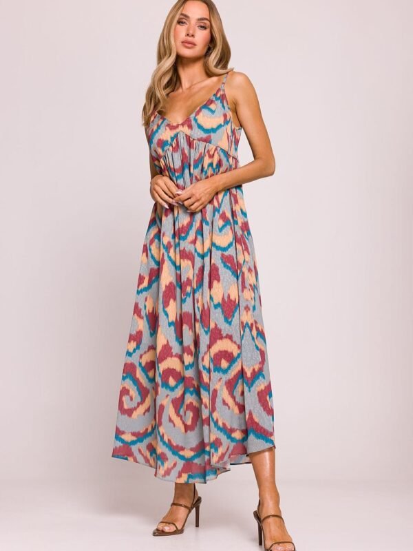 Robe Ete Boheme Longue Sans Manches Multicouleur S M