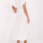 Robe Ete Boheme Midi Fendue Blanche 2