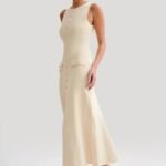 Robe Ete Chic Longue Moulante Boutonnee