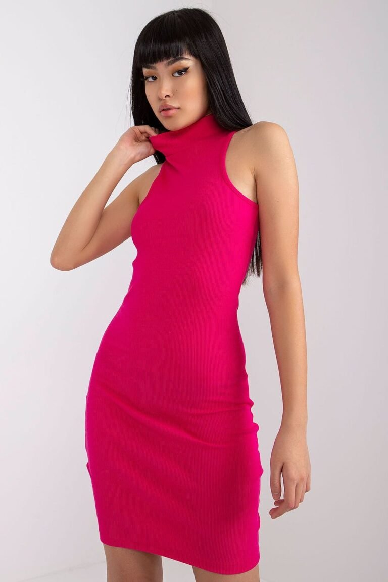 Robe Ete Courte Moulante Sans Manches Rose S