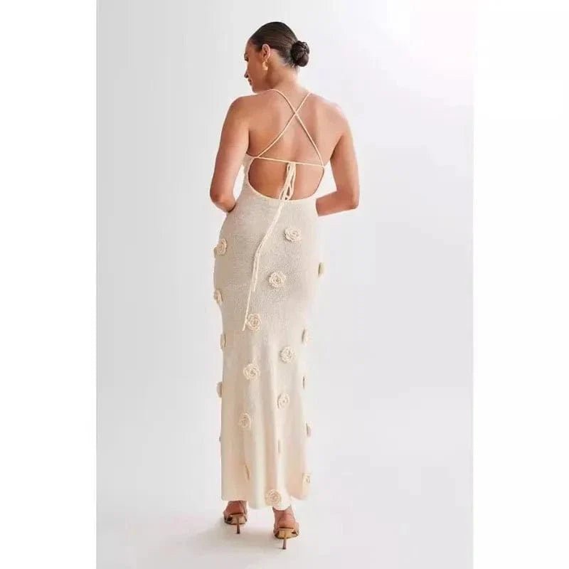 Robe Ete Crochet Longue Dos Nu